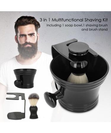 3 in 1 Razor Brush Set | Men's Shaving Kit with Soap Bowl & Brush Holder - Perfect for Beard Care - Buy Online on GoSupps.com