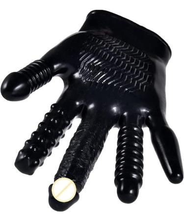 Black latex vibration Friction gloves couple massage Gloves Couples Manual for Women Men - Buy Online on GoSupps.com