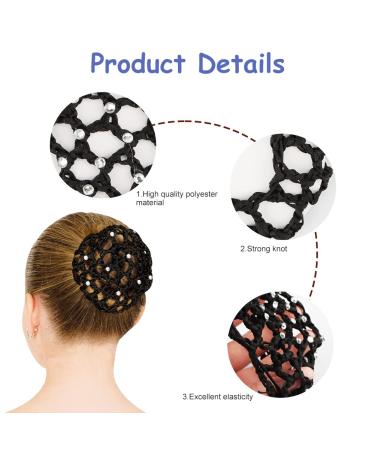 Premium Hair Nets for Perfect Hairstyles | 5-Piece Set | Bun & Ballet Styles with Rhinestones - Buy Online on GoSupps.com