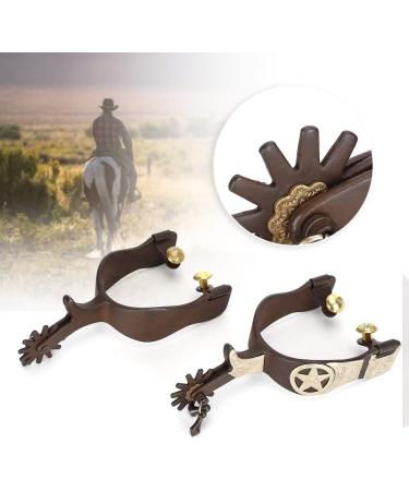 Horse Spurs Low Carbon Steel Horse Boot Spurs Decoration West Cowboy Style Horse Spurs for Riding - Buy Online on GoSupps.com