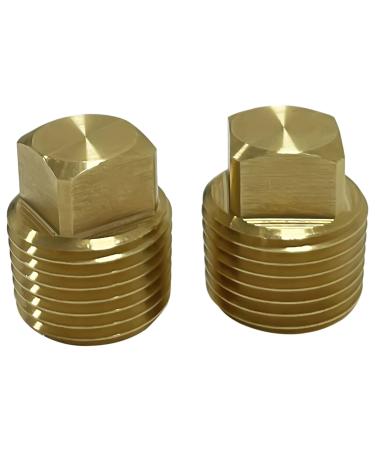 C CLINK 1/2" NPT Solid Brass Drain Plugs commonly Used in Boat Hulls. 2 Pack Solid Brass Boat Hull Spare Garboard Drain Plug