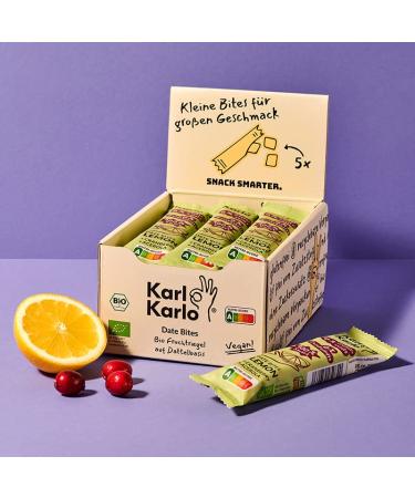 Karl Karlo Fruchttriegel lemon - 12 x 35g |Vegan sweets based on date |Vegan snack without additives gluten -free Nutri score A |Dried cranberries acerola lemon 12 pieces (1 Pack) - Buy Online on GoSupps.com