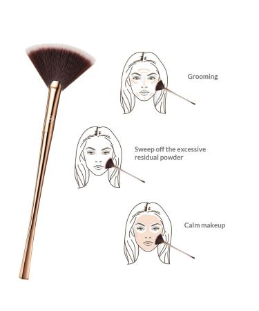 Brush Master Gold Fan Kabuki Makeup Brush for Flawless Foundation & Powder Buffing - Buy Online on GoSupps.com