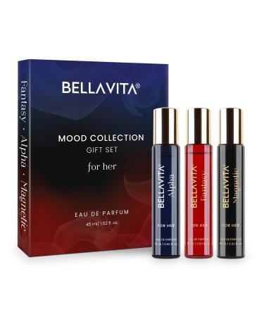 BELLAVITA Mood Collection Men's Eau De Parfum Gift Set 3 Fragrances 0.50 fl. oz Each (Gift Set For Women)