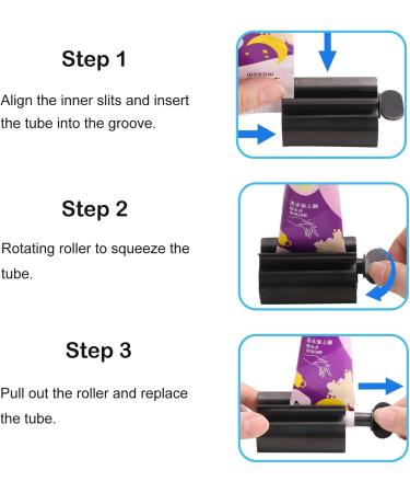 Toothpaste Squeezer Set - 2 Metal Tub Press Holders Stainless Steel Matte Black - Buy Online on GoSupps.com
