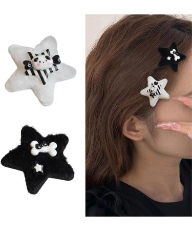 XIAHIOPT 1pc/1pair Plush Star Shape Hairpins with Resin Decor Girls Harajuku Hair Clip Ponytail Hair Clip - Buy Online on GoSupps.com