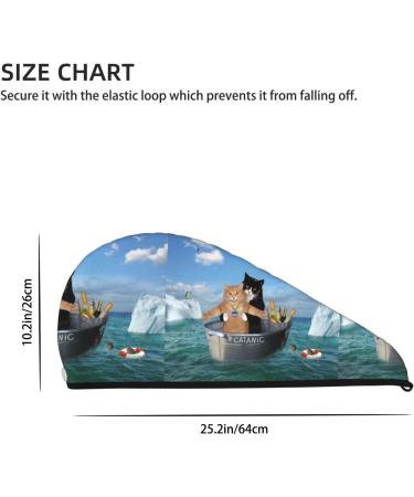 Hair Towel Wrap - Quick Drying Towel Turban with Button | Two Brave Cats Design - Buy Online on GoSupps.com