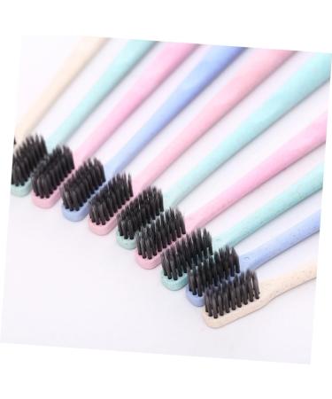 Partykindom 10-Pack Soft Charcoal Manual Toothbrushes - Eco-Friendly Compostable Bristles for Adults - Buy Online on GoSupps.com