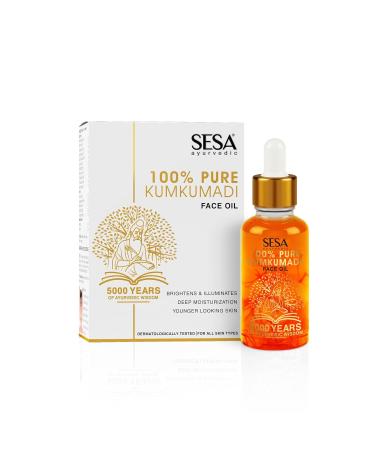sesa Kumkumadi Face Oil with Pure Saffron and Ayurvedic Herbs - 100% Pure Kumkumadi Tailam Moisturise Skin Helps Smoothen Fine Lines & Wrinkles Reduce Dark Spots (0.5 Fl Oz)