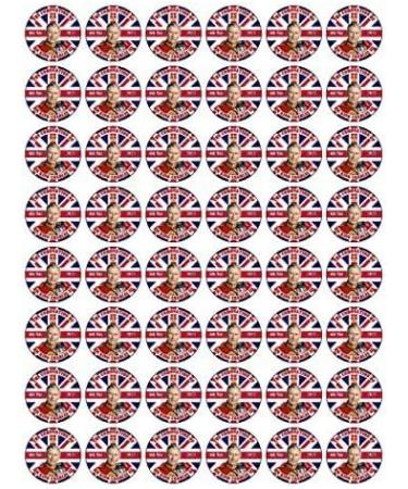 King Charles Coronation 48 x 3cm PREMIUM EDIBLE RICE PAPER ROUND CAKE TOPPERS D1 - Buy Online on GoSupps.com