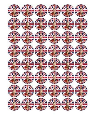 King Charles Coronation 48 x 3cm PREMIUM EDIBLE RICE PAPER ROUND CAKE TOPPERS D1