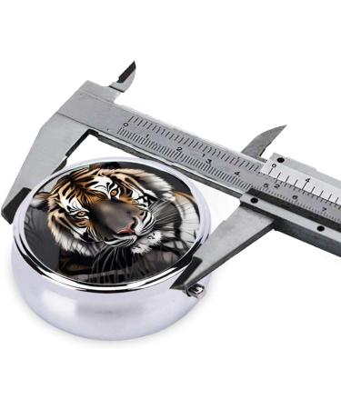 Portable Tiger Round Pill Box Organizer | 3 Compartment Travel Pill Box for International Shipping - Buy Online on GoSupps.com