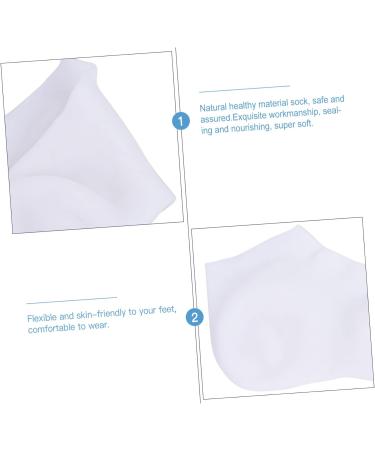HAPINARY 1 Pair Protective Socks Moisturizing Cotton Silicone Socks for Women Moisturizing Sock Cracked Feet Socks Women s Socks Night Heel Socks Women's Sole of Foot White Sebs 21X13cm - Buy Online on GoSupps.com