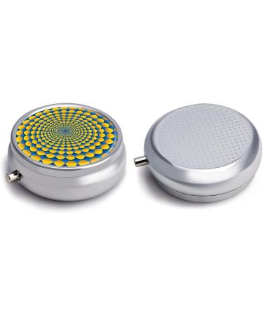 Portable 3 Compartment Pill Box - Travel Medicine Organizer in Yellow Circle Pattern | Small Pill Case for Purse & Pocket - Buy Online on GoSupps.com