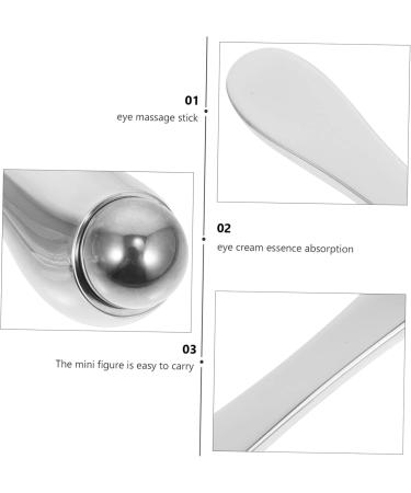Mobestech Eye Cream Massage Stick | Silver Face Roller for Eye Treatment & Facial Massage | 8.5x2cm - Buy Online on GoSupps.com