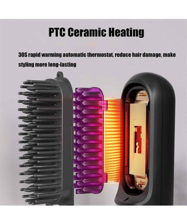 Brusho Hair Pro Cordless Mini Ionic Hot Comb - Portable Hair Straightener for Women | Best Hair Straightening Irons for Dry & Curly Hair - Buy Online on GoSupps.com