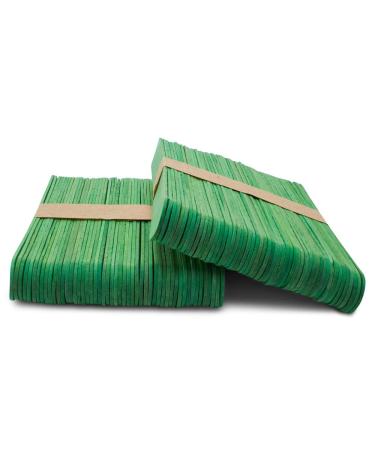 Jumbo Green Craft Sticks 6 inch Pack of 100 Christmas Popsicle Sticks for Crafts Wax Sticks & Tongue Depressors by Woodpeckers Green Pack of 100