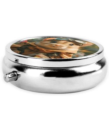 Pilot Hamster Portable Metal Pill Box - Round Mini 3-Compartment Design | Travel-Friendly Small Pill Organizer - Buy Online on GoSupps.com
