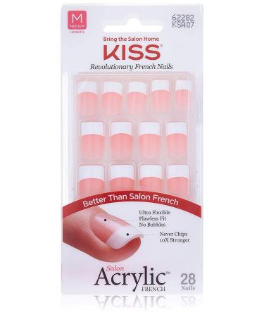 Kiss Salon Acrylic French Kit Sure Thing Medium (2 PACK) 62 Piece Set