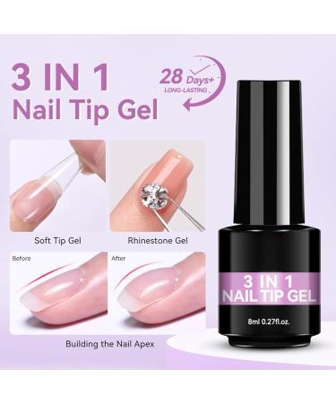 Nail Glue Gel - 8ml Long-Lasting Odorless Adhesive - Gel Glue | For Beginners and Professionals Manicures Weddings Parties and Salon Nail Care - Buy Online on GoSupps.com