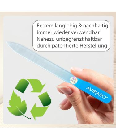 AVIRASO Original Premium Bohemia Crystal Glass Nail File on Both Sides with Protective Cover for All Nails - 14 cm - Manicure - Gentle Precision Files - Glass File Smooths and Protects Nails (Black) - Buy Online on GoSupps.com