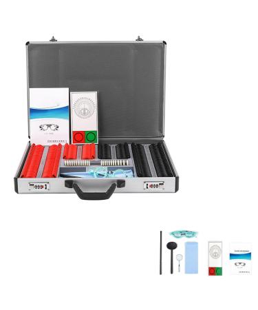 ALSUP 232PCS Optical Trial Lens Set with Optometry Box Professional Glasses Optometry Equipment Metal Rim Ophthalmic Trial Case Lenses Optometry Optical Tool