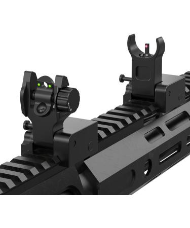 Iron Sight Fiber Optic Flip Up Front and Rear Sights Set - Green & Red Dot Picatinny Backup - Buy Online on GoSupps.com