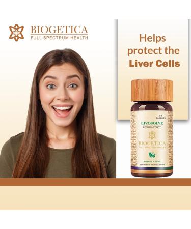 Biogetica Livosolve Herbal Supplement for Liver Care - Total Liver Support, Cleanse & Detox, Protects Cells & Enzymes - 100% Vegan Non-GMO - 80 Tablets - Buy Online on GoSupps.com