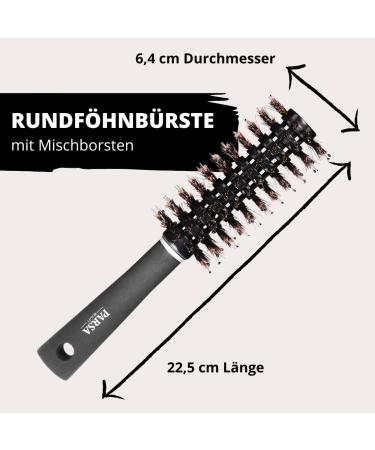 Parsa Beauty Trend Line Round Hairbrush - Black Mixed Bristles for Volume & Abundant Blow-Drying - Tangle-Free Design - Buy Online on GoSupps.com