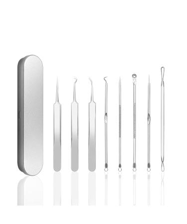 Blackhead Remover Tool Kit for Acne, Blemish, and Ingrown Hair Removal - 8 Pcs Set in Metal Case - Buy Online on GoSupps.com
