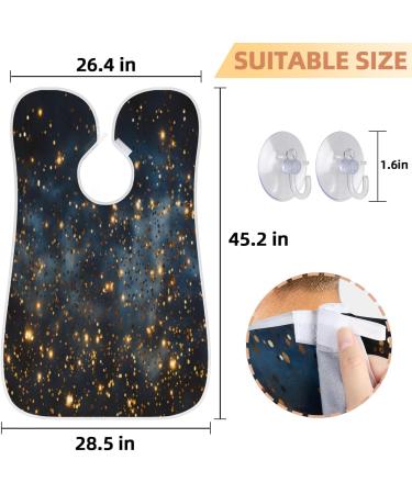 Starry Night Beard Bib Apron - Men's Beard Hair Catcher Perfect Father's Day & Anniversary Gift with 2 Suction Cups - Buy Online on GoSupps.com