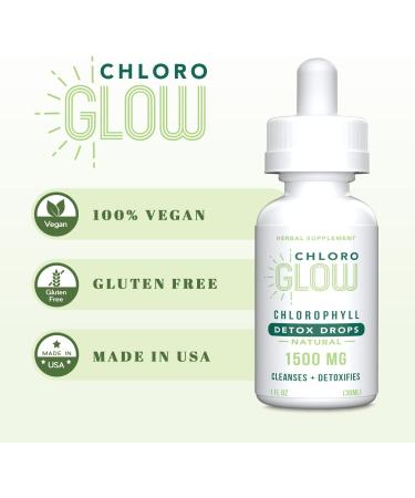 Chloroglow 1500mg Liquid Chlorophyll Oxygen Drops - Energy & Immune Support, Natural Detox, Altitude Sickness Prevention, 30ml - Buy Online on GoSupps.com