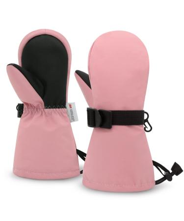 Toddler Snow Gloves Toddler Mittens Kids Waterproof Gloves Thinsulate Toddler Winter Gloves Baby Gloves for Boys Girls 1-2 Years Pink