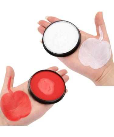 Karlor facial color 30GX2 red white aqua make-up theater m atmosphere Facepainting body paint water base professionally make-up color adult make-up halloween carnival carnival cosplay (red & white)
