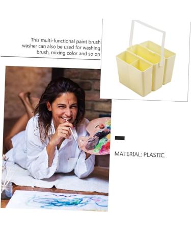 VILLCASE Art Brush Washer - Portable Foldable Paint Brush Tub & Water Basin for Artists | 12x11CM Beige - Buy Online on GoSupps.com