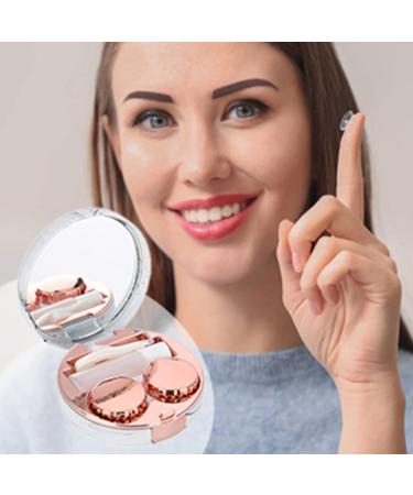 Professional Portable Contact Lens Container with Mirror Tweezers & Solution - Ideal for Home Office & Travel (Pink) - Buy Online on GoSupps.com