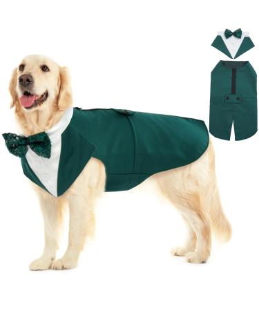 Dog Smoking Wedding Wedding outfit Dog Fly Wedding Dog Dog Suit Dog Tuxedo Wedding Smoking Wedding (Dark Green XXL) XXL (1 Sack) Dark Green