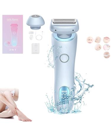 Duskofficial Razor Dusk Official Electric Razor The Glide Pro 3.0 Premium Shaver 2 in 1 Electric Waterproof Shaver Razors for Women Ipx7 Wet & Dry for Leg Arm Underarm Pubic Area (Blue)