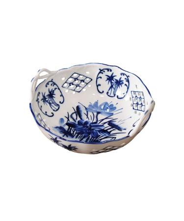 Fruit Bowl Fruit Plate Home Round Ceramic Fruit Bowl Living Room Dining Room Kitchen Desktop Porcelain Fruit Dish Hollow Candy Bowl Fruit Plate (Color : B) (A)