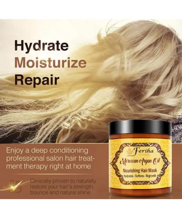 Feriha Moroccan Argan Oil Hair Mask 17.6 Fl Oz | Salon Quality Treatment with Aloe Vera Extracts for Visible Results - Buy Online on GoSupps.com