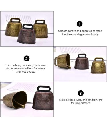 Milisten 2pcs Cow Horse Sheep Grazing Copper Bells Metal Cattle Bells Sheep Bell Pet Collar Ornament Farm Animal Loud Bronze Bell Pet Anti- Theft Accessories Bell Size L 3X3.4CM - Buy Online on GoSupps.com