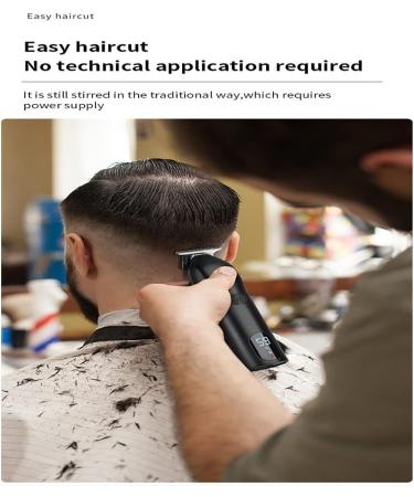 High-Quality Hair Clippers for Men - Rechargeable Barber Shop Trimmer & T-Blade for Precise Hairstyle Carving (LCD Black - Buy Online on GoSupps.com