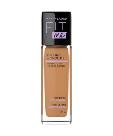 Maybelline New York Fit Me Hydrate + Smooth Foundation Natural Luminous Finish Moisturizing Medium Coverage for Normal to Dry Skin Toffee 30 ml