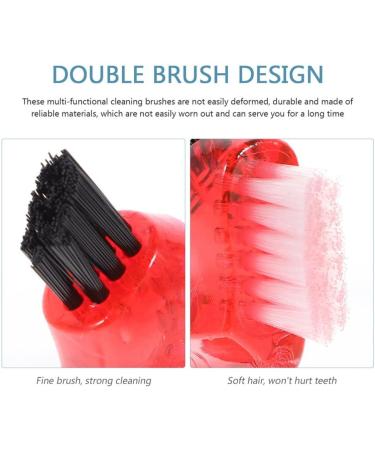 Healeved 3pcs Denture Cleaning Brushes - Ergonomic Handle, Portable Toothbrush for False Teeth - Denture Brush for Effective Cleaning - Buy Online on GoSupps.com