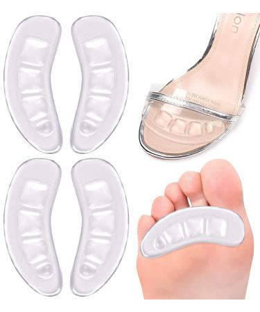 Urwalk Ball of Foot Cushions for High Heels  Non-Slip Comfortable Forefoot Pads Metatarsal Pads All Day Pain Relief  Toe Cushions Pad for Forefoot - 2 Pairs (Transparent)