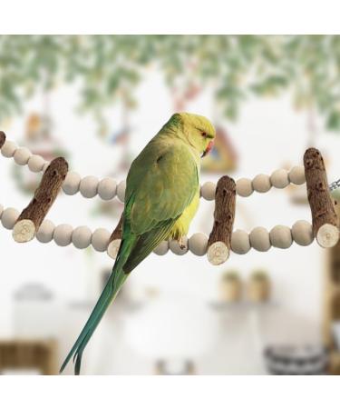 Phiezc Bird Toys - Wooden Ladders & Cage Accessories for Budgies Nymphicus & Cockatoos | 10-Part 64 cm Ladder - Buy Online on GoSupps.com