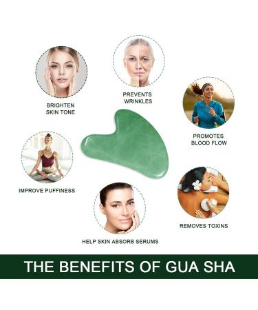 Nature Jade Stone Gua Sha Massage Tools Set with Rosehip Oil | Skin Beauty and Moisturizing | Includes Travel Pouch | Green Jade Stone & 30ml Rosehip Oil - Buy Online on GoSupps.com