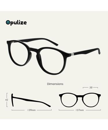 Opulize Met 4-Pack Reading Glasses | Stylish Big Round Black Brown Gray & Clear +1.50 Diopters for Men & Women - International Shipping Available - Buy Online on GoSupps.com