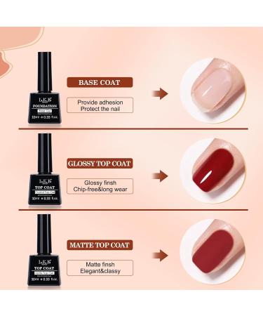 LKE Gel Nail Polish Kit with 72W UV Lamp | 6 Classic Red Colors | Glossy & Matte Top/Base Coat | Manicure DIY Set for Women - Buy Online on GoSupps.com
