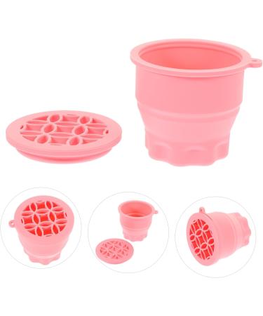 HAKIDZEL Makeup Brush Cleaner Cup Makeup Brush Cleaning Bowl Retractable Silicone Scrub Cup Drying Rack Clean Brush Silica Gel Makeup Brush Cleaner Make Up Brush Cleaner 9.20X9.20X8.60CM Pink - Buy Online on GoSupps.com